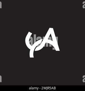 Buchstabe ja abstrakter verknüpfter geometrischer Logo-Vektor Stock Vektor