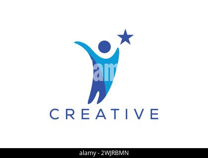 Minimalistische Success People Logo Design Vektorvorlage. Creative Business Growth People Logo Stock Vektor