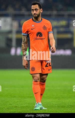 Mailand, Italien. Februar 2024. Während des italienischen Fußballspiels der Serie A Inter Mailand gegen Salernitana im San Siro Stadium Credit: Piero Cruciatti/Alamy Live News Stockfoto