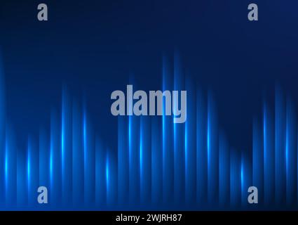 Abstrakte überlappende Linien mit Lichtern in wechselnder Höhe, digitale High-Tech-Illustrationen, Tapeten, Poster, Vektorillustrationen. Stock Vektor