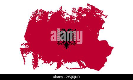 Kunst Illustration Design Konzept Symbol Flaggenzeichen Nation von albanien Stock Vektor