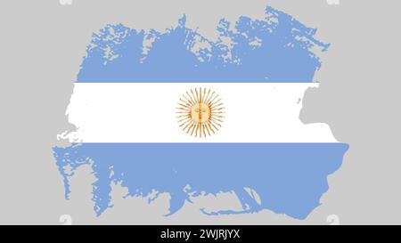 Kunst Illustration Design Konzept Symbol Flaggenzeichen Nation von argentinien Stock Vektor