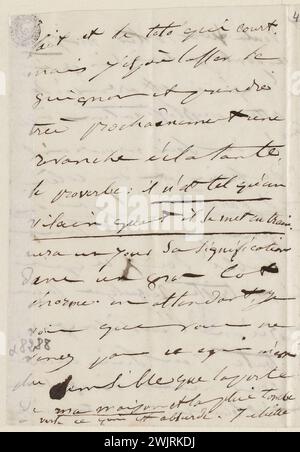 Juliette Drouet an Victor Hugo; 8. Oktober Montag Mittag [1849]; Victor Hugo Haus – Paris Autograph Letter Stockfoto