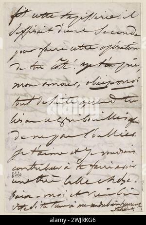 Juliette Drouet an Victor Hugo; 6. Januar Sonntag Mittag [1850]; Victor Hugo Haus – Paris Autograph Letter Stockfoto