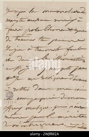 Juliette Drouet an Victor Hugo; 28. April Montag Mittag [1851]; Victor Hugo Haus – Paris Autograph Letter Stockfoto