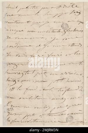 Juliette Drouet an Victor Hugo; 14. März Freitag Mittag [1851]; Victor Hugo Haus – Paris Autograph Letter Stockfoto