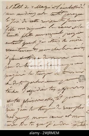 Juliette Drouet an Victor Hugo; 2. März Sonntag Mittag [1851]; Victor Hugo Haus - Paris Autograph Letter Stockfoto