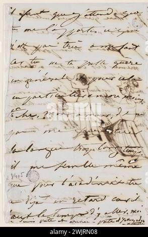 Juliette Drouet an Victor Hugo; 2. Juli Dienstag Nachmittag [1850]; Victor Hugo Haus – Paris Autograph Letter Stockfoto