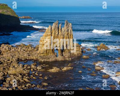 Playa de Portizuelo, Luarca, Asturien, Spanien Stockfoto