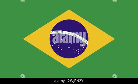 Kunst Illustration Design Nation Flaggenzeichen Symbol Land von Brasilien Stock Vektor