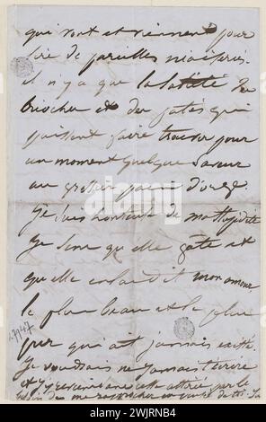 Juliette Drouet an Victor Hugo; 24. Juli Samstag [1847]; Victor Hugo Haus - Paris Autograph Letter Stockfoto