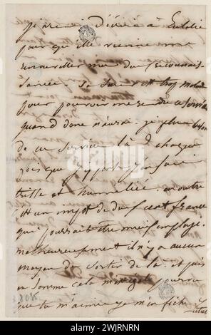 Juliette Drouet an Victor Hugo; 4. Januar Dienstag Mittag [1848]; Victor Hugo House – Paris Autograph Letter Stockfoto