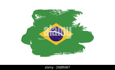 Kunst Illustration Design Nation Flaggenzeichen Symbol Land von Brasilien Stock Vektor