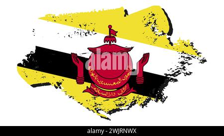 Kunst Illustration Design Konzept Symbol Flaggenzeichen Nation von brunei darussalam Stock Vektor