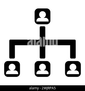 Vektorsymbol für die Jobübertragung auf weißem Hintergrund. Vektorsymbol für Gruppe von Personen und Pfeilschaltfläche in der Bedeutung „Job Rotation“. Person in einem Kreis. Stock Vektor
