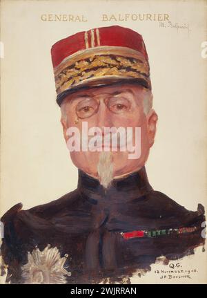 Joseph-Félix Bouchor (1853-1937). "Maurice Balfourier (1852-1933), französischer General, 1916". Öl auf Holz. Paris, Carnavalet Museum. 27094-10 französische Armee, Dekoration, General Francais, Holzöl, Offizier, erster Weltkrieg, Porträt Stockfoto