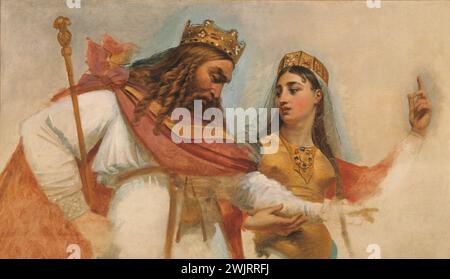 Antoine-Jean Gros (1771-1835). „Clovis und Clotilde“, Skizze. Museum der Schönen Künste der Stadt Paris, Petit Palais. 26975-9 Krone, Ehefrau, Skizze, Frau, Königin, könig - feuert Königswingier, Paar Stockfoto