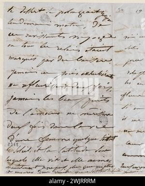 Juliette Drouet an Victor Hugo; 19. April Freitag Mittag [1850]; Victor Hugo Haus – Paris Autograph Letter Stockfoto