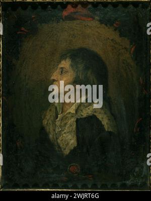 Jean-Paul Marat (1743–1793), Publizist und Politiker. Öl auf Holz. Paris, Carnavalet Museum. 35403-10 Franzose, Politiker, Holz auf Holz, Publizist, Porträt, französische Revolution, revolutionär Stockfoto