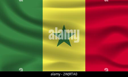 Nationalflagge mit Effektzeichen Symbol Land von Senegal Stockfoto