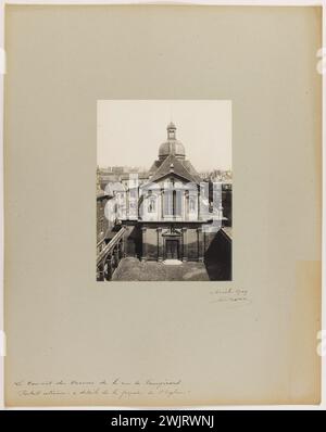 Außentor und Details zur Fassade der Klosterkirche Carmes, Rue de Vaugirard. Paris (6. Arr.). Foto von Jean Barry (18.-19.). April 1909. Paris, Carnavalet Museum. Paris, Carnavalet Museum. 123616-27 Stockfoto