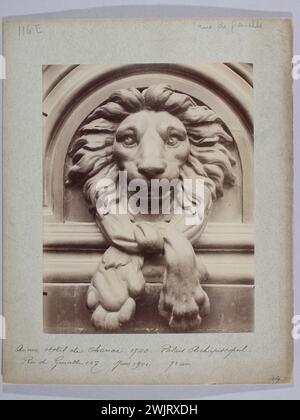 Atget, Eugène (Jean Eugène Auguste Atget, dit) (Nr. 1857-02-12-D.1927-08-04), Hotel de Chanac (Hôtel du Châtelet), Erzbischofspalast, Rue de Grenelle 127, 7. Arrondissement, Paris (Dummy-Titel). Albuminpapier zeichnet. Carnavalet Museum, Geschichte von Paris. Stockfoto