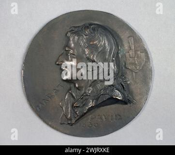 Pierre Jean David DROHT. "Jean-Paul Marat, 1830". Paris, Carnavalet Museum. 39539-11 Französisch, Politiker, Medaillon, Porträt, Französische Revolution, revolutionär Stockfoto