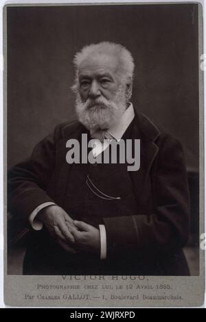 Victor Hugo (1802–1885), französischer Schriftsteller am 12. April 1885. Foto von Charles Gallot (aktiv zwischen 1873 und 1899). Paris, das Haus von Victor Hugo. 33525-15 französischer Schriftsteller, Porträt Stockfoto