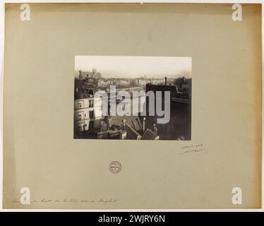 Barry, Jean. Blick von der Spitze des Turms, genannt Dagobert. 'Blick von der Spitze des Dagobert-Turms, 4. Arrondissement, Paris'. 1908-04-1908-04. Paris, Carnavalet Museum. 144165-14 Stockfoto