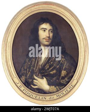 Porträt von Molière (1622-1673), Dramatiker und Schauspieler. Öl auf Leinwand. Paris, Carnavalet Museum. 33464-11 Schauspieler, Dramatiker, Komiker, Schriftsteller, französisch, Porträt, Öl auf Leinwand Stockfoto