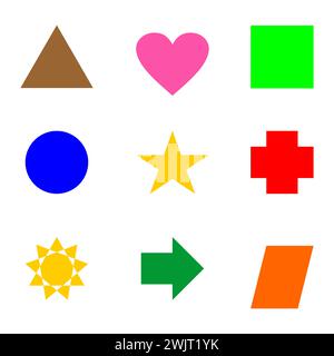 Abstrakte geometrische Formen und Raster. Satz von Schwarzweiß-Formen. Moderne Geometrie. Stock Vektor