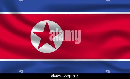 Nationalflaggenzeichen Symbol Land Nordkorea Stockfoto