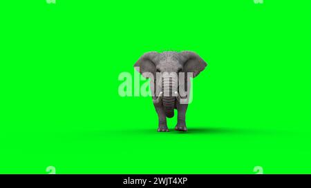 Afrikanischer Elefant im Leerlauf. 3D-Rendering. Stockfoto