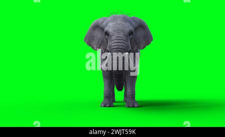 Afrikanischer Elefant im Leerlauf. 3D-Rendering. Stockfoto