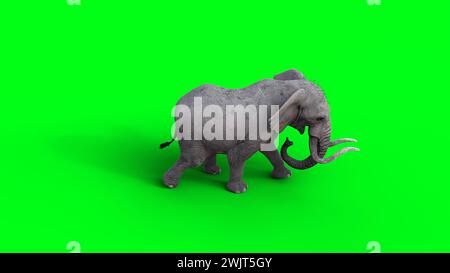 Afrikanischer Elefant im Leerlauf. 3D-Rendering. Stockfoto