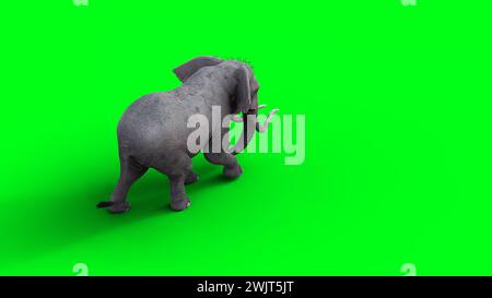 Afrikanischer Elefant im Leerlauf. 3D-Rendering. Stockfoto