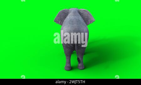 Afrikanischer Elefant im Leerlauf. 3D-Rendering. Stockfoto