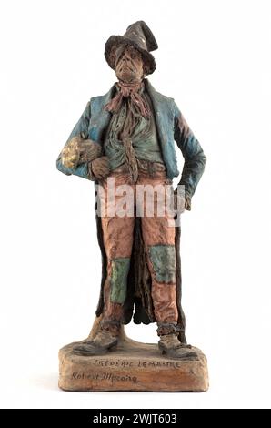 Charles Kotra (1859-1942?) Antoine-Louis-Prosper Lemaître Lemaître dit fédrick Lemaître (1800–1876), Schauspieler. Robert Macaires Rolle in der "L'Auberge des Adrets". Terrakotta. Paris, Carnavalet Museum. 74058-19 Schauspieler, französischer Komiker, Spott, Modellierung, Porträtladung, Bildhauer, Terrakotta, 19. 19. 19. 19. 19. 19. 19. 19 19. Jahrhundert, Karikatur Stockfoto