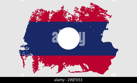 Kunst Illustration Design Nation Flaggenzeichen Symbol Land von Laos Stock Vektor