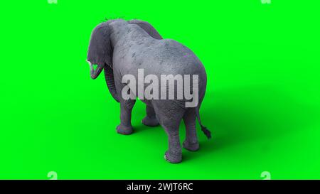 Afrikanischer Elefant im Leerlauf. 3D-Rendering. Stockfoto