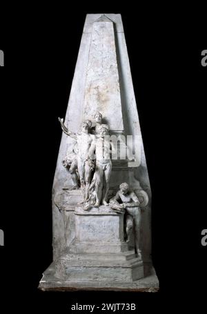 Aimé-Jules Dalou (1838-1902). "Denkmal für Gastredner und Publizisten". Patiniertes Gips, zwischen 1896 und 1898. Museum der Schönen Künste der Stadt Paris, Petit Palais. Allegorie, Kolumne, Politiker, Denkmal, Sprecher, Pattero Patina, Publizist, republik, Restauration Stockfoto