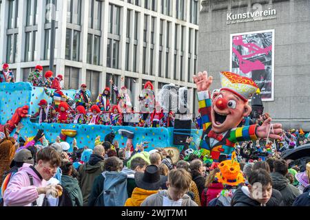 Rosenmontagszug Düsseldorf Rosenmontagszug Karnevalsumzug in Düsseldorf, Nordrhein-Westfalen, Deutschland, Europa Rosenmontag Karnevalsumzug in Duess Stockfoto