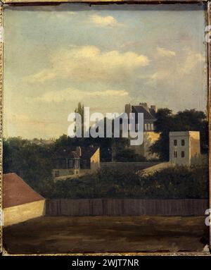 Georges Viard. Place Bréda, Blick auf die Rue La Bruyère (heutige Rue Henri-Monnier), 1833, Paris (gegenwärtiger IX. Bezirk). Öl auf Leinwand. 1833. Paris, Museum Carnavalet. 76096-16 Stockfoto