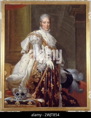 Baron Francois Gérard (1770-1837). Karl X. (1757-1836), König von Frankreich, im Krönungskostüm. Öl auf Leinwand. Paris, Carnavalet Museum. 24215-4 Krone, Kostüm, Mann Zustand, Leinenöl, Lilien, Monarchie, französischer König, Krönung Stockfoto