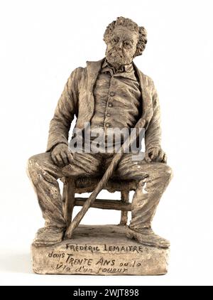 Charles Kotra (1859-1942?) Antoine-Louis-Prosper Lemaître Lemaître dit fédrick Lemaître (1800–1876), Schauspieler. Die Rolle von Georges de Germany in "dreißig Jahren, oder das Leben eines Spielers". Terrakotta. Paris, Carnavalet Museum. 74058-17 Schauspieler, französischer Komiker, Spott, Modellierung, Porträtladung, Bildhauer, Terrakotta, 19. 19. 19. 19. 19. 19. 19. 19 19. Jahrhundert, Karikatur Stockfoto