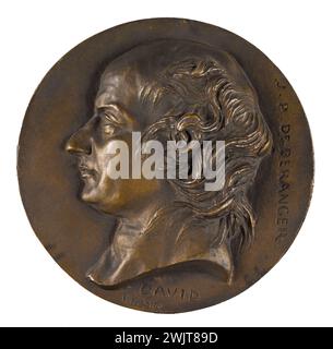 David d'Angers (1788-1856). Porträt von Pierre-Jean de Béranger (1780-1857), Chansonnier. Bronze. 1830. Paris, Museum Carnavalet. 59155-12 Bronze, französischer Songwriter, Dichter, Profil, Porträt Stockfoto