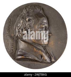 David d'Angers (1788-1856). Porträt von Marc-Isambert Brunel (1769–1849), französischer Ingenieur. Bronze, Sandgusseisen. 1828. Paris, Museum Carnavalet. 58285-20 Bronze, Sandgusseisen, französischer Ingenieur, Profil, Porträt Stockfoto