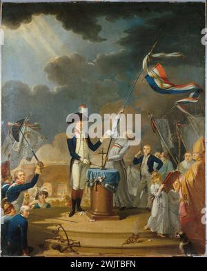 Jacques-Louis David (1748-1825). Der Fayette-Eid bei der Föderationspartei am 14. Juli 1790. Öl auf Leinwand, 1791. Paris, Carnavalet Museum. 34108-9 Champ-de-Mars, Fette-Föderation, National Feet, General, französischer Politiker, marquis, französische Revolution, Eid, Öl auf Leinwand Stockfoto