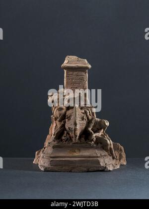 Aimé-Jules Dalou (1838-1902). „Admiral Courbet Monument“. Terracotta, S.D. Museum der Schönen Künste der Stadt Paris, Petit Palais. Admiral, Seeschlacht, Boot, französischer Soldat, Denkmal, Terrakotta Stockfoto