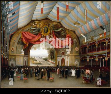 LAVIALLE DE LAMEILLERE. "Ausführung der triumphalen Ode an den Ruhm der Republik Augusta Holmès am 19. September 1889 im Palais de l'Industrie, anlässlich der Verleihung der Preise der Weltausstellung 1890. Paris, Museum, Museum, Museum. Carnavalet. 39471-15 Gedenkfeier, Aushängeschulung, Weltausstellung von 1889, Hinrichtung, Ruhm, Triumphode, Industriepalast, AUGUSTA HOLMES REPUBLIK Stockfoto